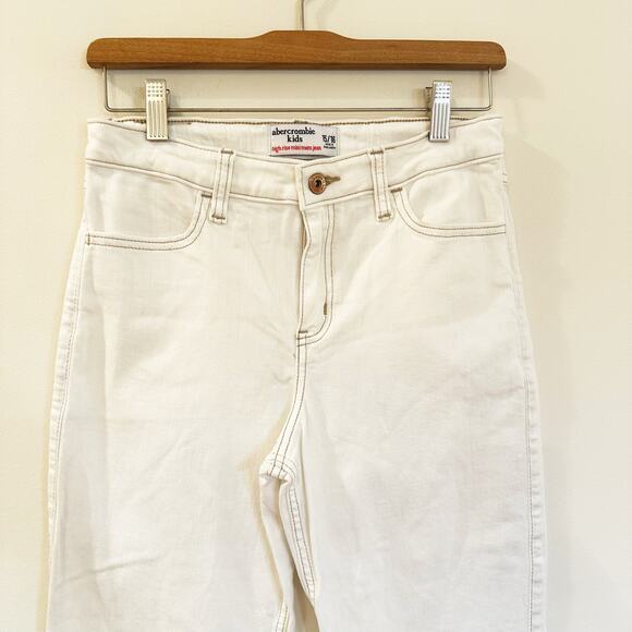 Abercrombie Kids High-Rise Mom Jean sz 15/16 Cream White Jeans - Picture 2 of 9